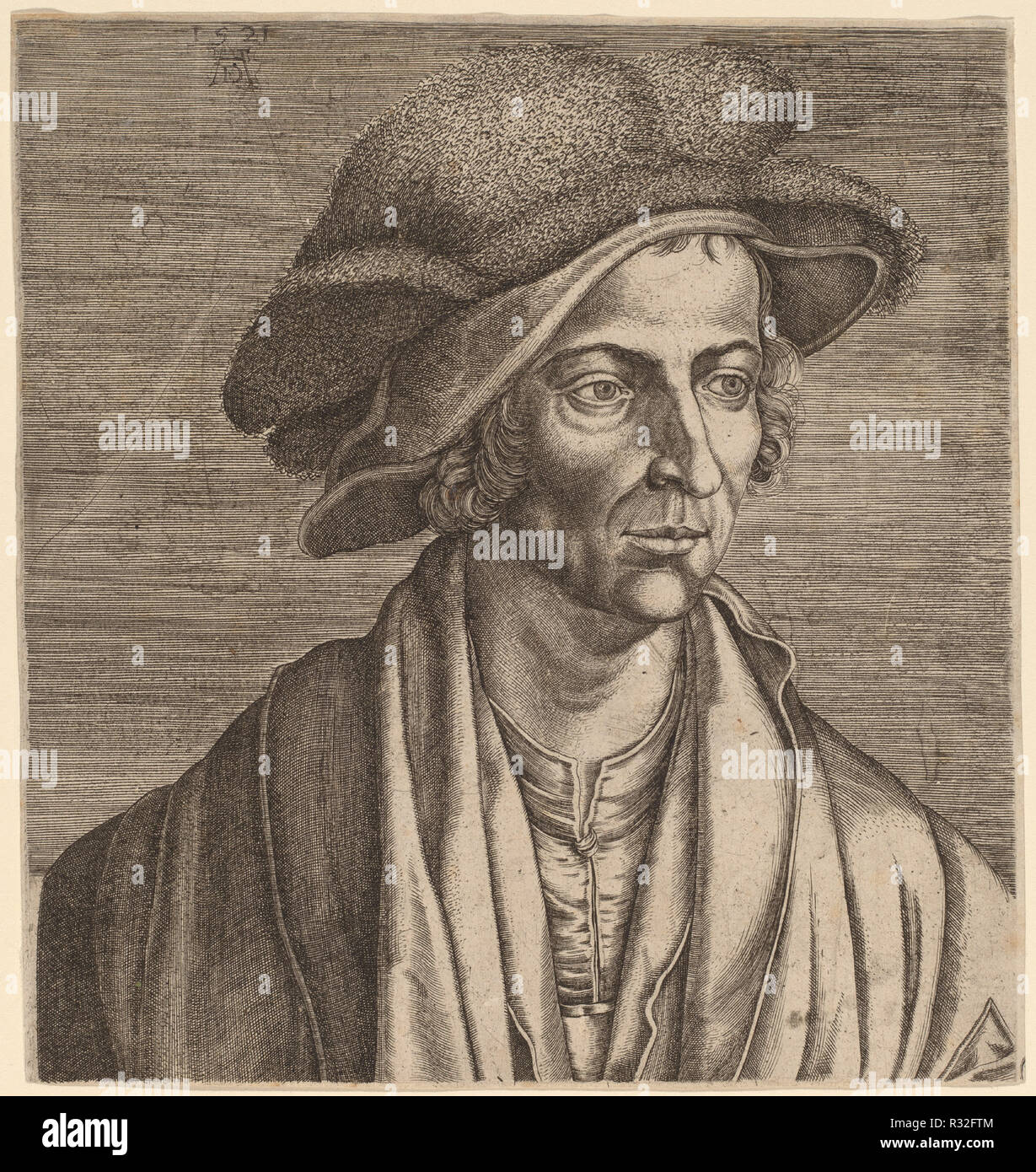 Joachim Patinir. Dated: 16th century. Medium: engraving. Museum: National Gallery of Art, Washington DC. Author: Netherlandish 16th Century or Attributed to Cornelis Cort after Albrecht Dürer. Stock Photo