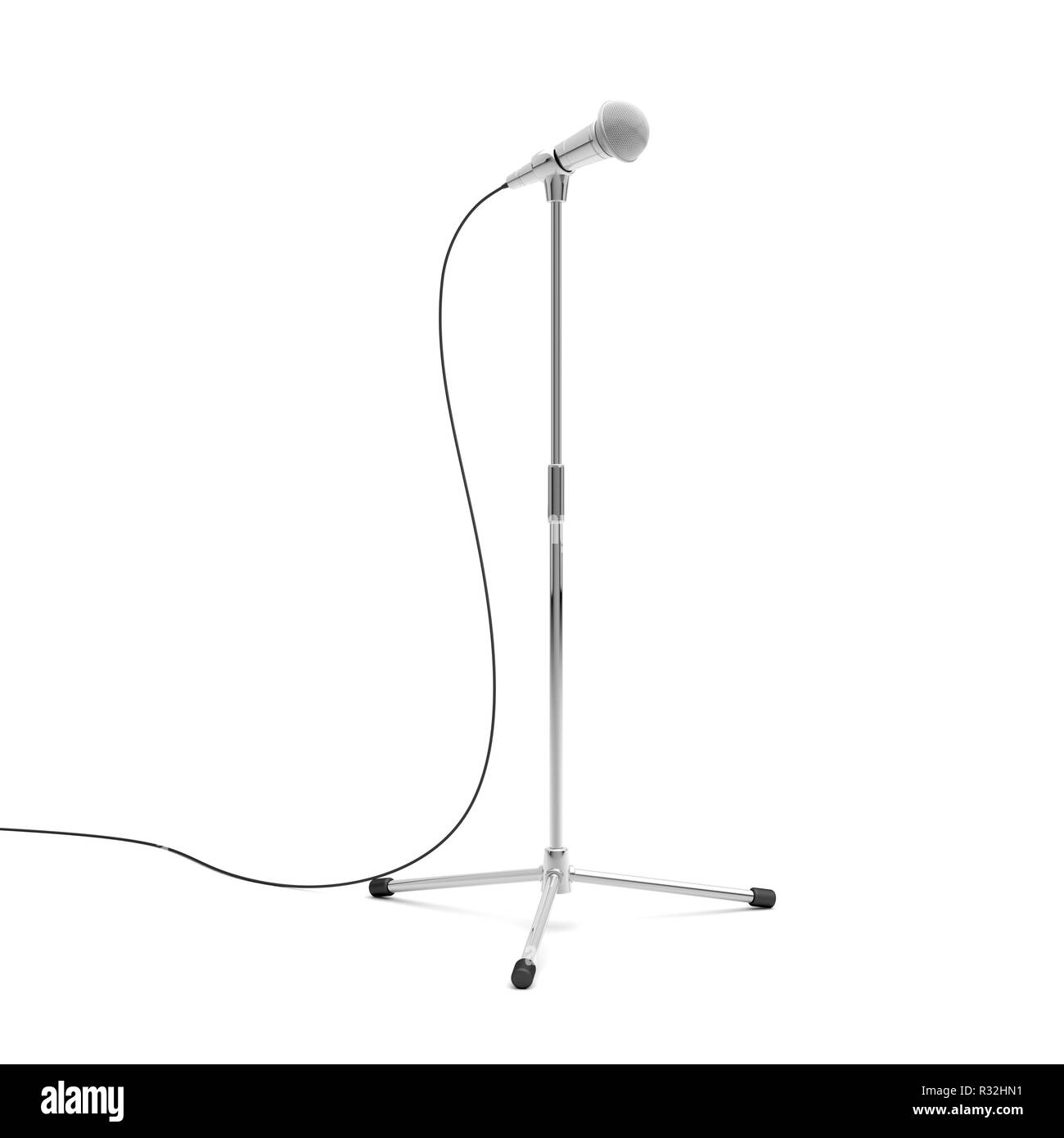 Microphone and stand Black and White Stock Photos & Images - Alamy