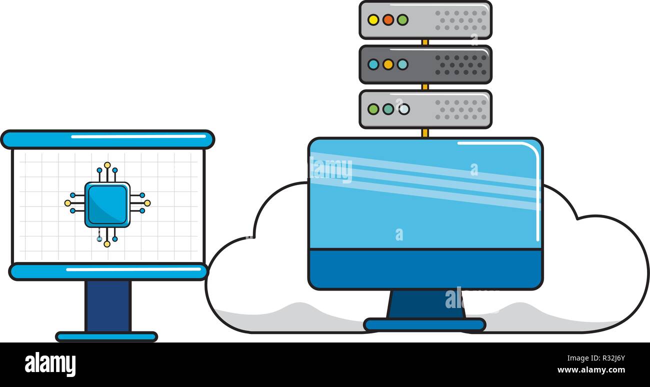 Computer design, Web hosting data center base and security system theme ...