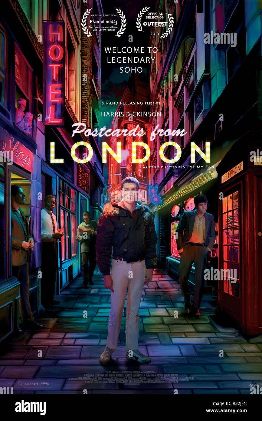 POSTCARDS FROM LONDON, US poster, Harris Dickinson (center), Jonah