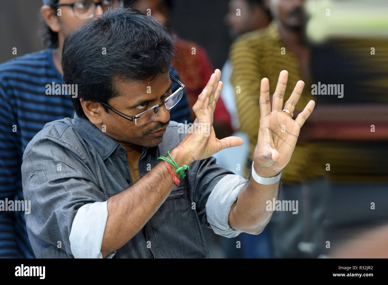 SARKAR, director A.R. Murugadoss, on-set, 2018. © Sun Pictures ...