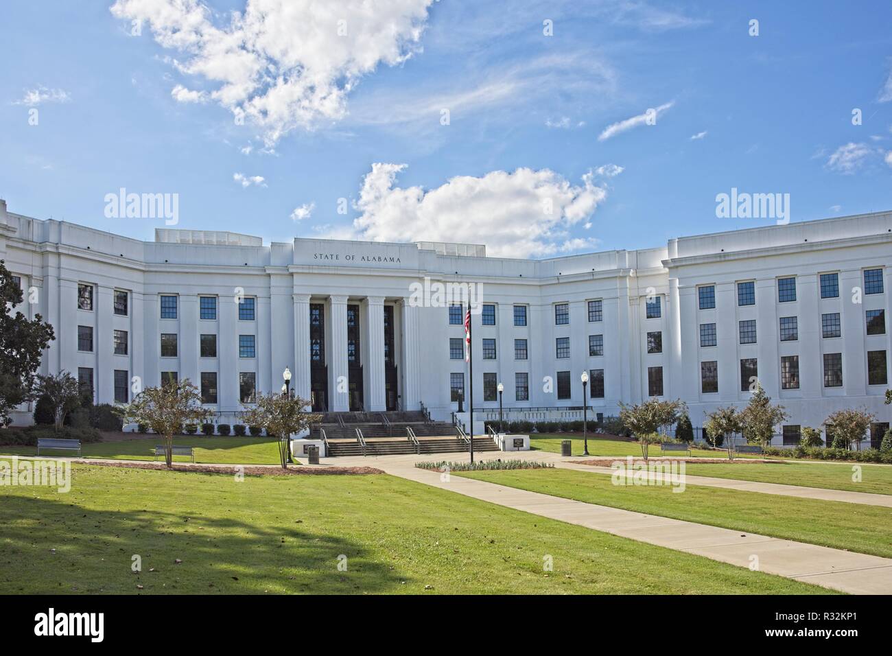 Alabama Attorney General's office building, a large state government building in the capitol city, Montgomery Alabama, USA. Stock Photo