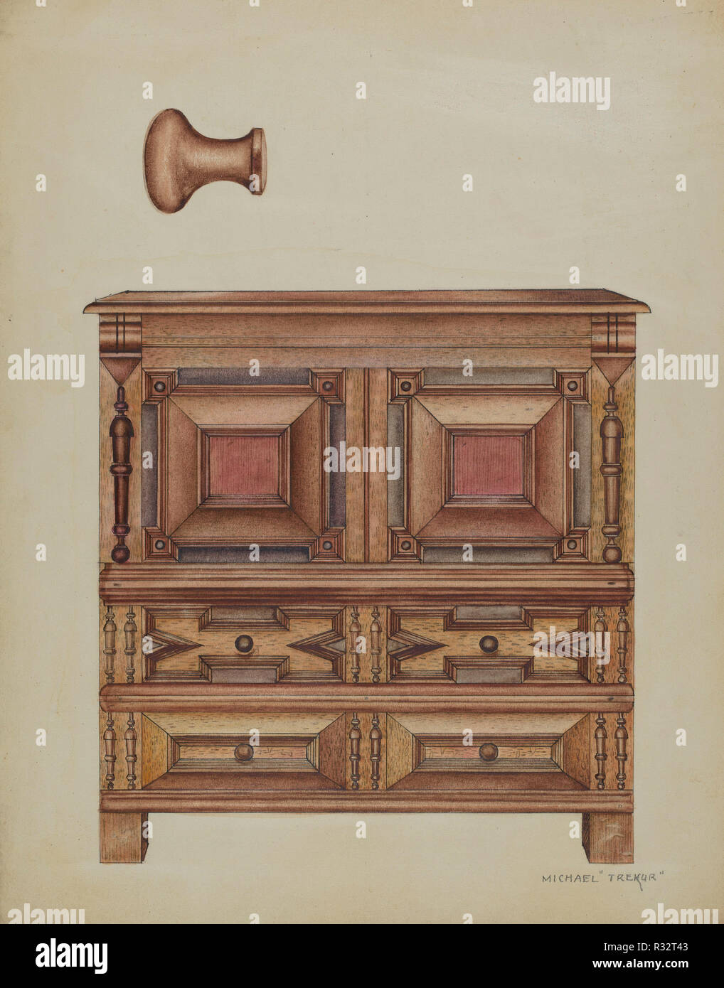 Chest With Two Drawers Dated 1936 Dimensions Overall 29 3 X