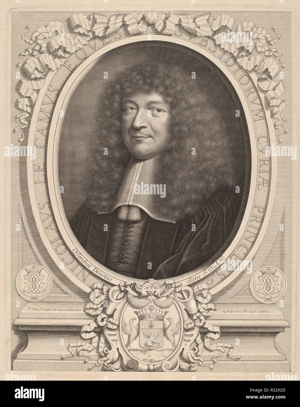 Nicolas Le Camus. Dated: 1678. Medium: engraving. Museum: National Gallery of Art, Washington DC. Author: Peter Ludwig van Schuppen after Pieter van Mol. Stock Photo