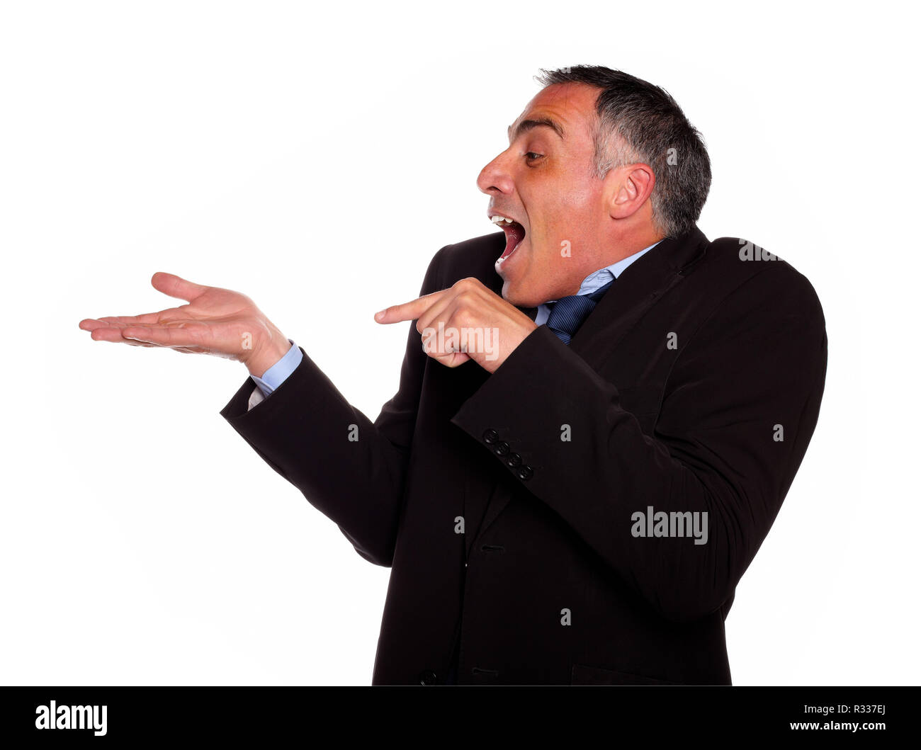 Black male broker pointing hi-res stock photography and images - Alamy