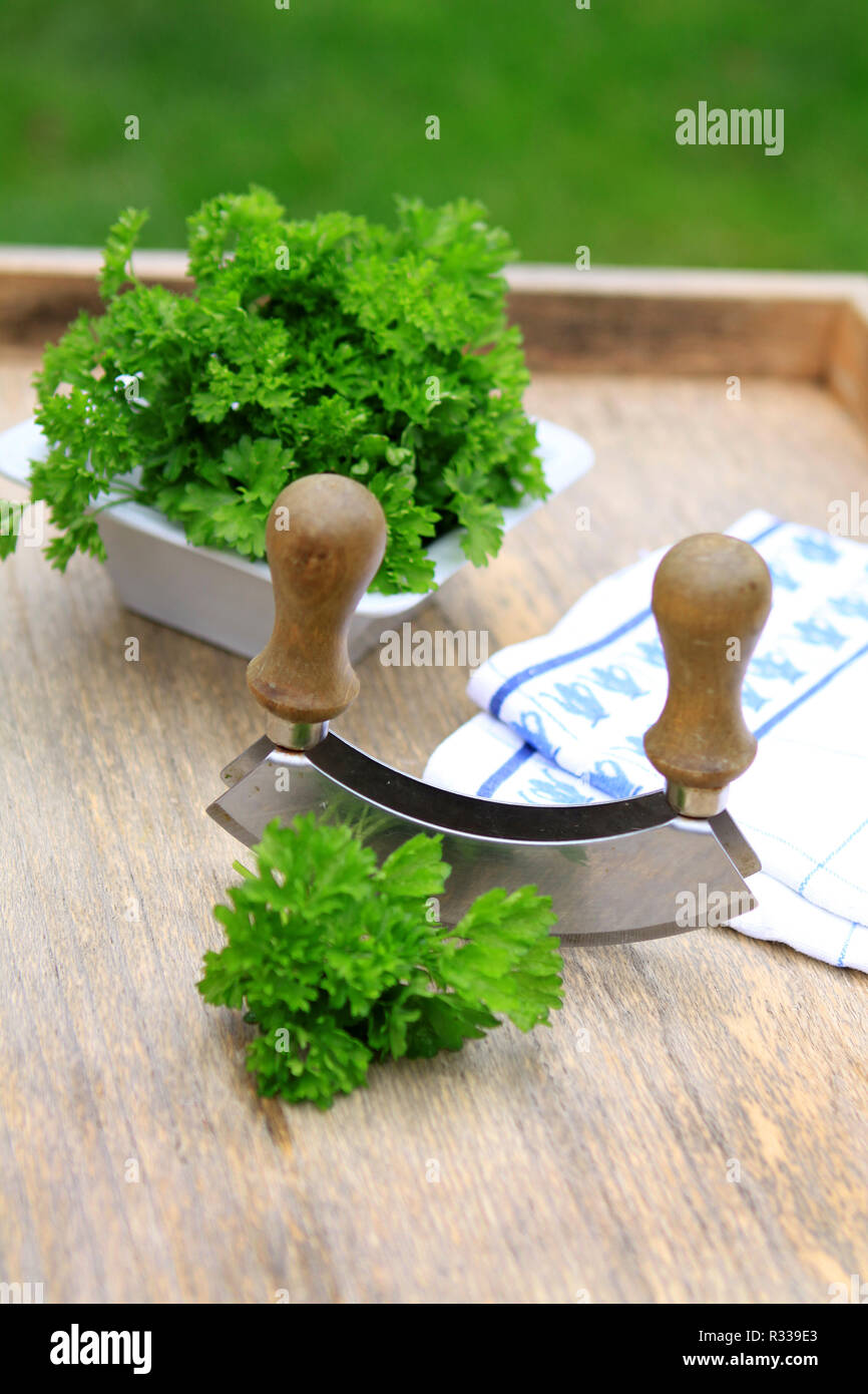 parsley with cuttler Stock Photo