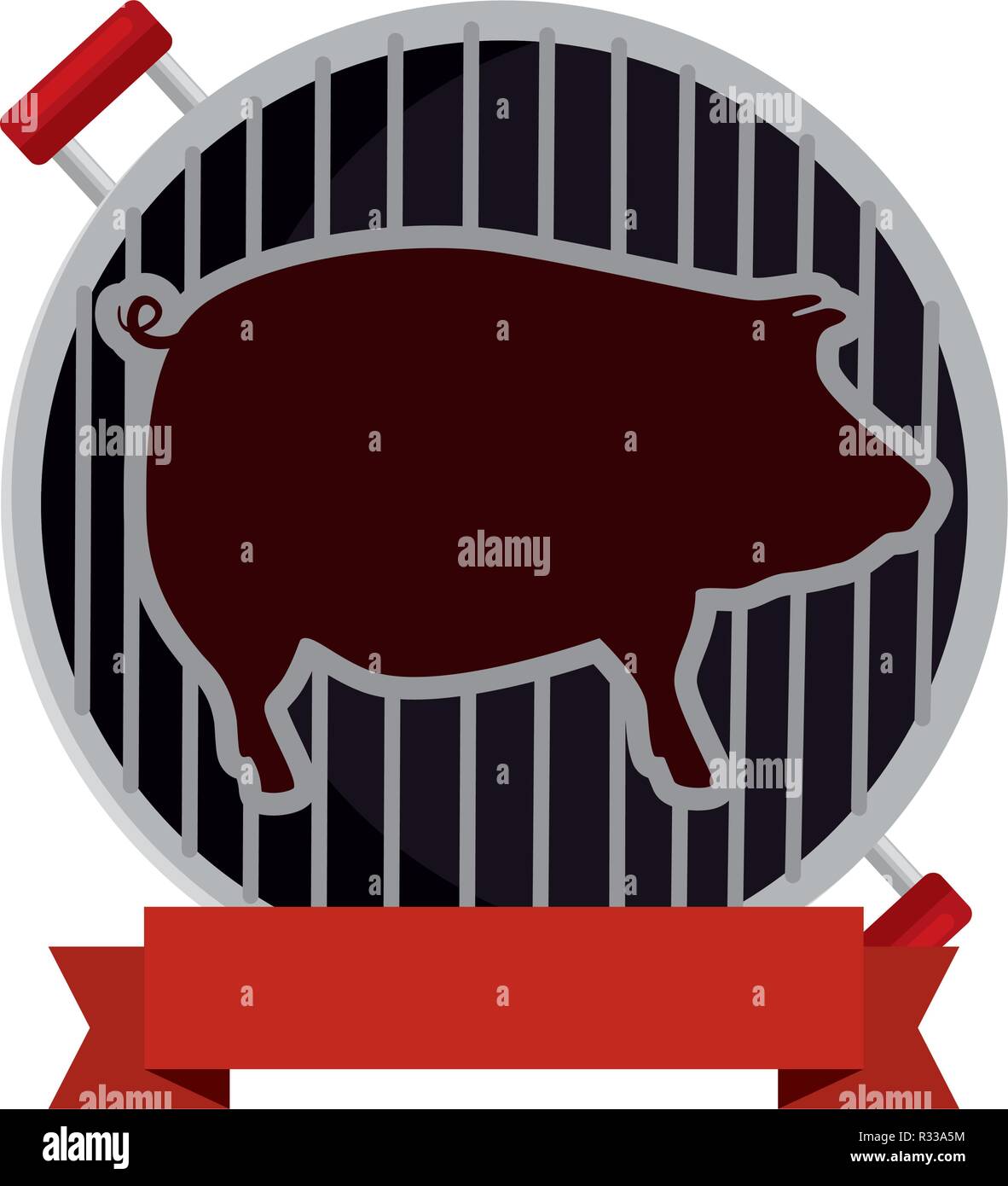 bbq-grill-oven-with-pig-silhouette-vector-illustration-design-stock