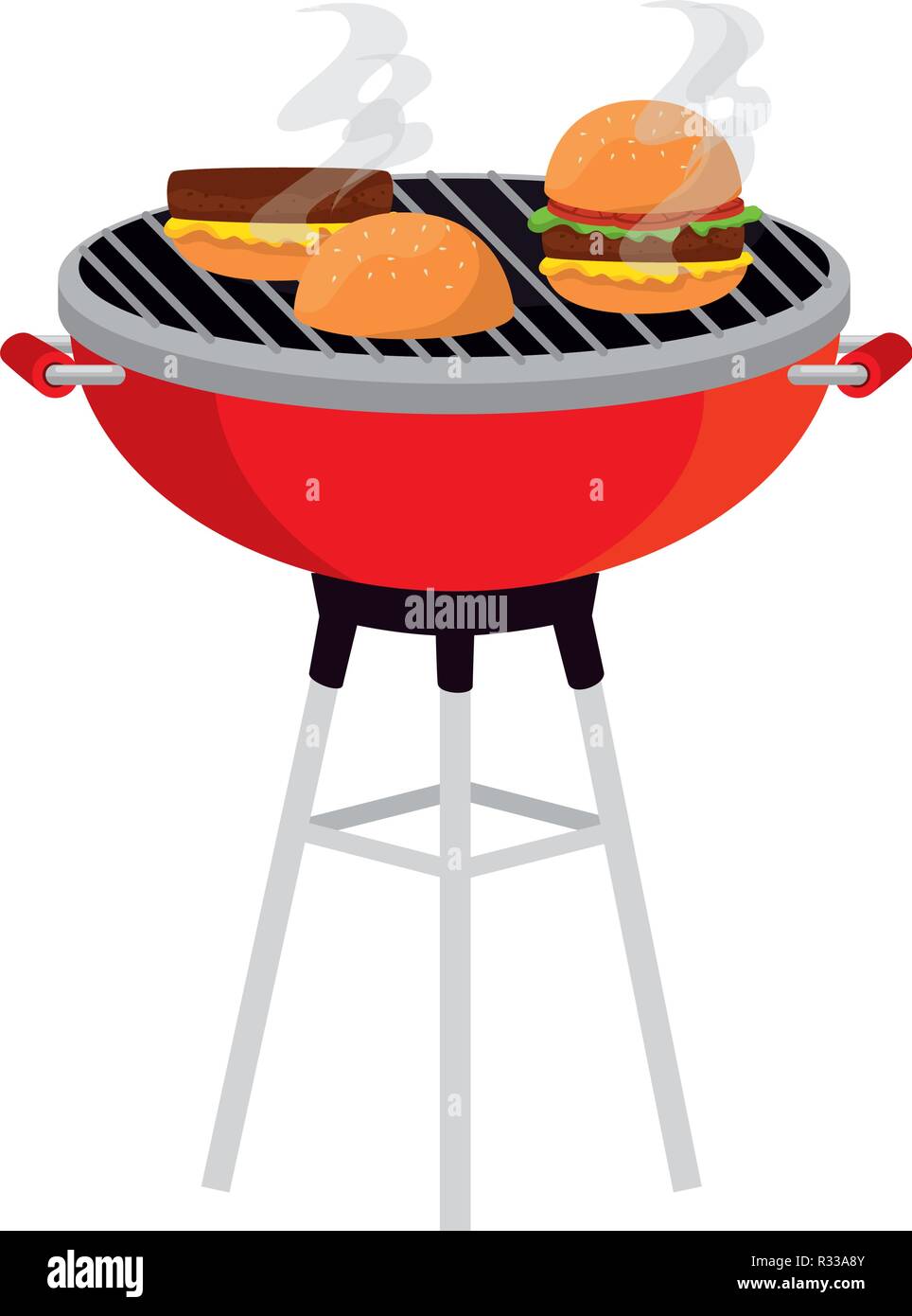 pizza box barbeque chef with a grill 6926292 Vector Art at Vecteezy