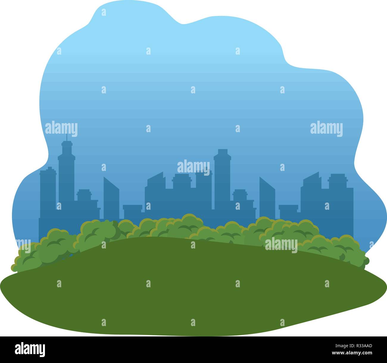 park with cityscape scene vector illustration design Stock Vector Image ...