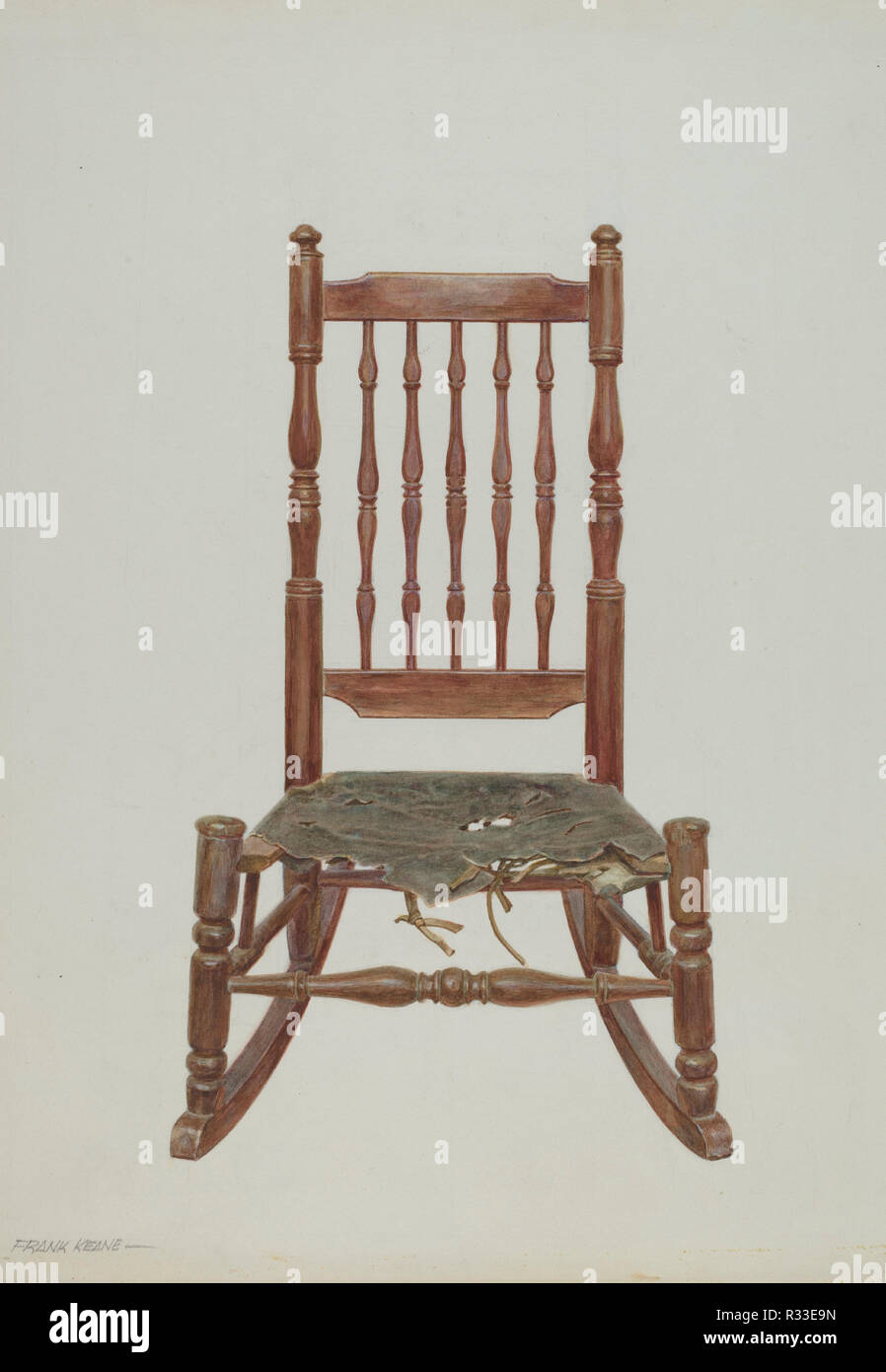 Rocking Chair With Rawhide Seat Dated C 1938 Dimensions