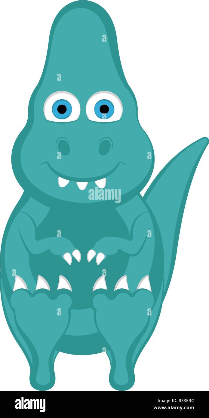 Cute dinosaur cartoon character Stock Vector