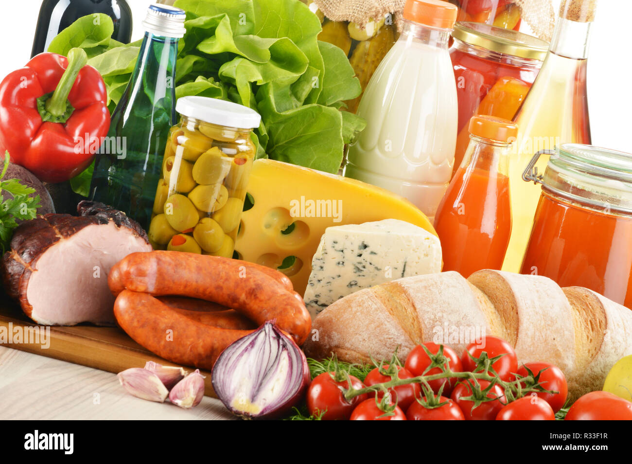 Fruits Vegetables Meat Dairy High Resolution Stock Photography and