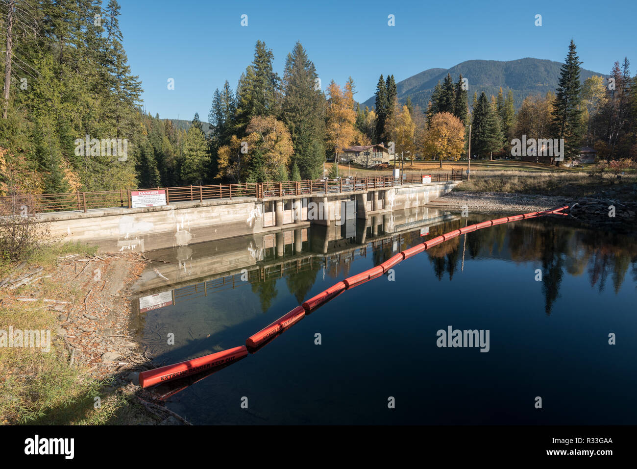 Sullivan Lake Dam, Washington. Stock Photo