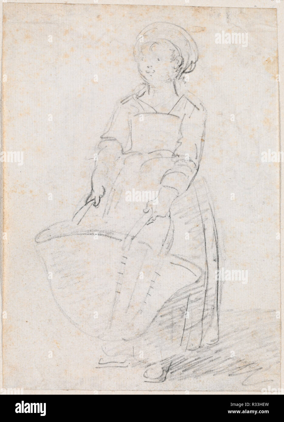 Little Girl with a Large Basket. Dated: probably c. 1754/1765. Dimensions:  Overall: 13.9 x 9.9 cm (5 1/2 x 3 7/8 in.) support: 21.5 x 15.6 cm (8 7/16  x 6 1/8