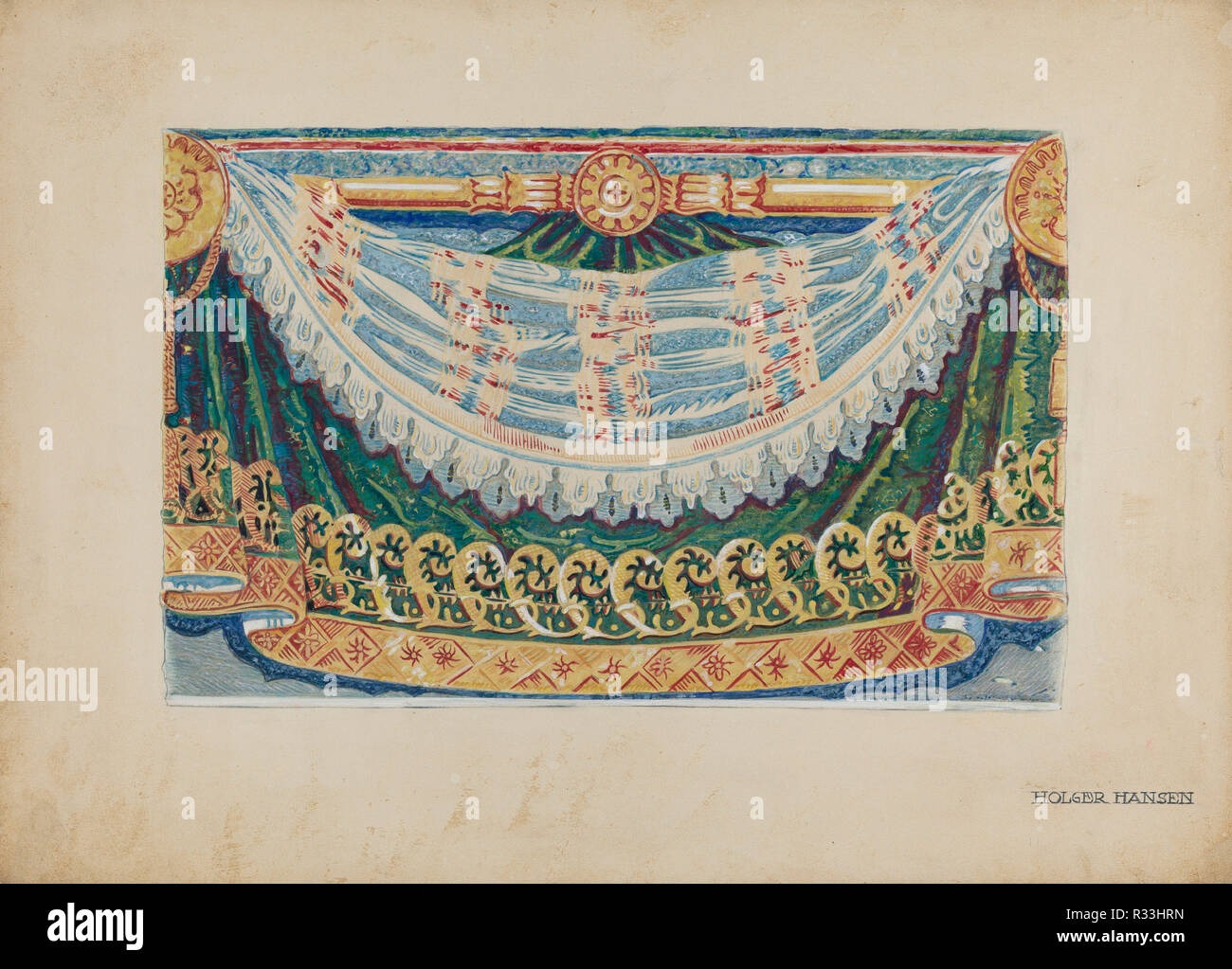 Wall Paper Border Design. Dated: c. 1939. Dimensions: overall: 33
