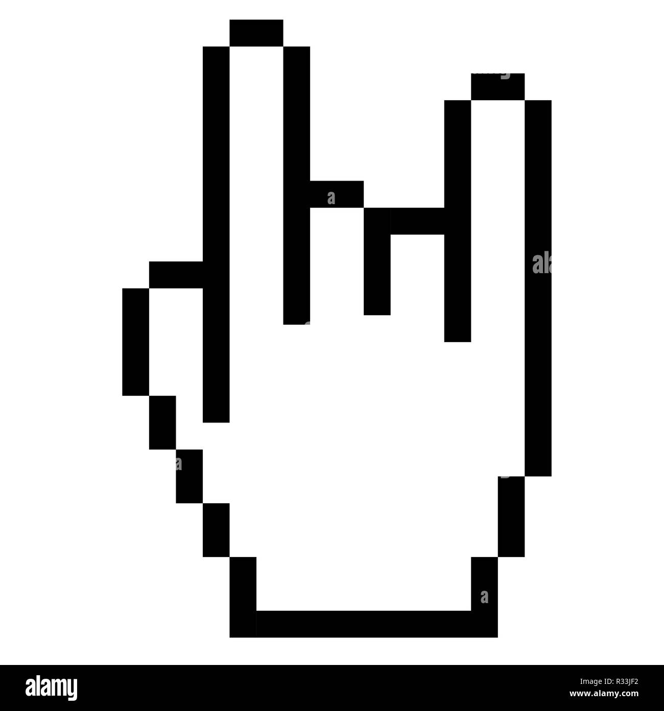 pixelgrafik hand - rock Stock Photo - Alamy