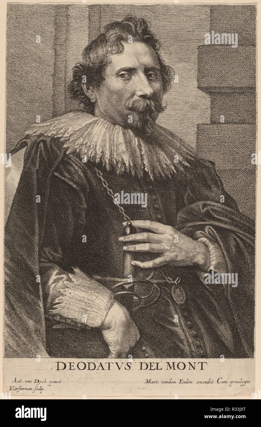 Deodat Delmont. Dated: probably 1626/1641. Medium: engraving. Museum: National Gallery of Art, Washington DC. Author: Lucas Emil Vorsterman after Sir Anthony van Dyck. Stock Photo