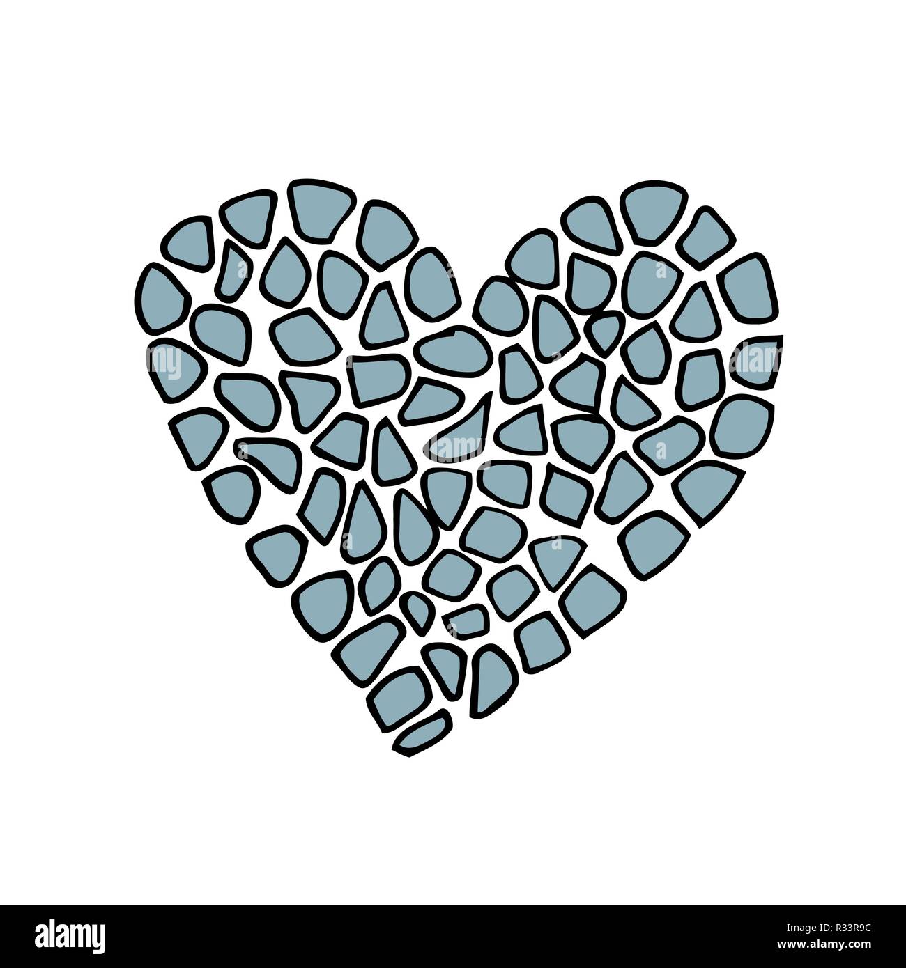 Giraffe blue print skin in the shape of a heart. Vector illustration.  Valentines day. Greeting card Stock Vector Image & Art - Alamy