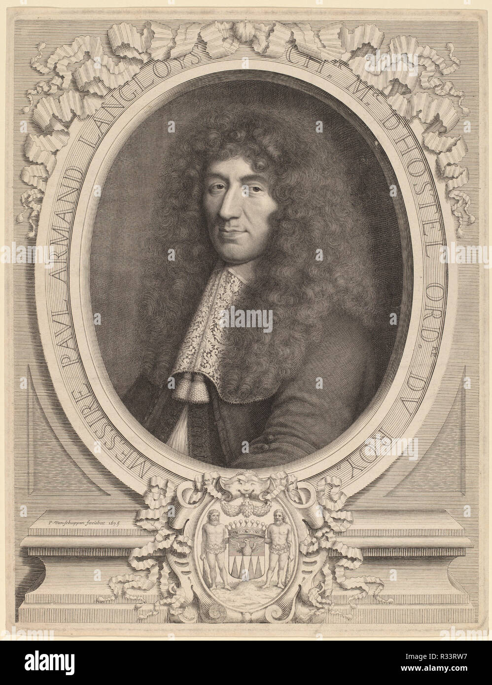 Langlois de Blancfort. Dated: 1675. Medium: engraving. Museum: National Gallery of Art, Washington DC. Author: Peter Ludwig van Schuppen. Stock Photo