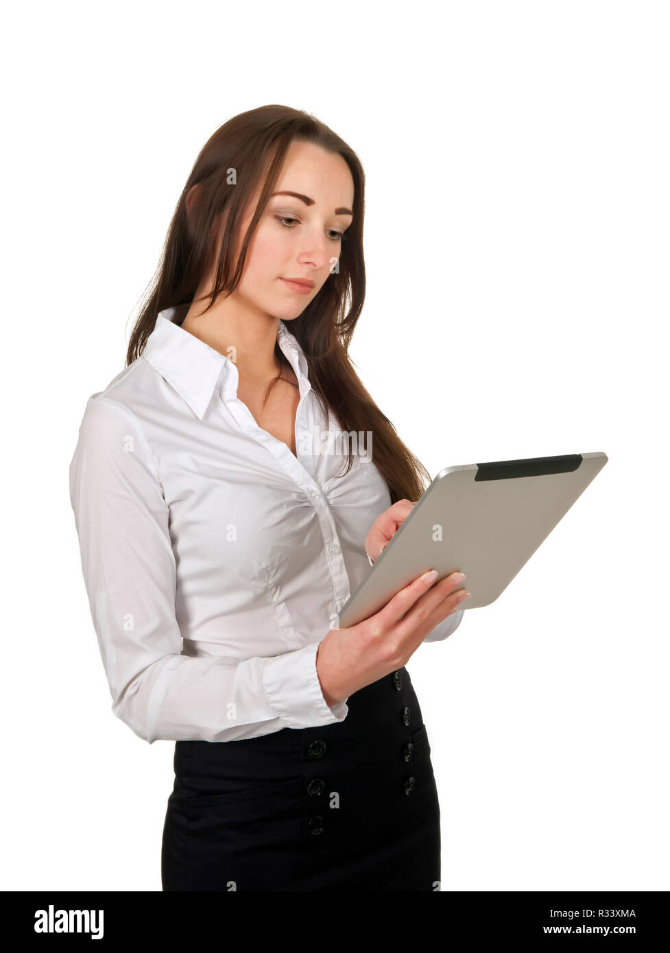 businesswoman with tablet pc Stock Photo