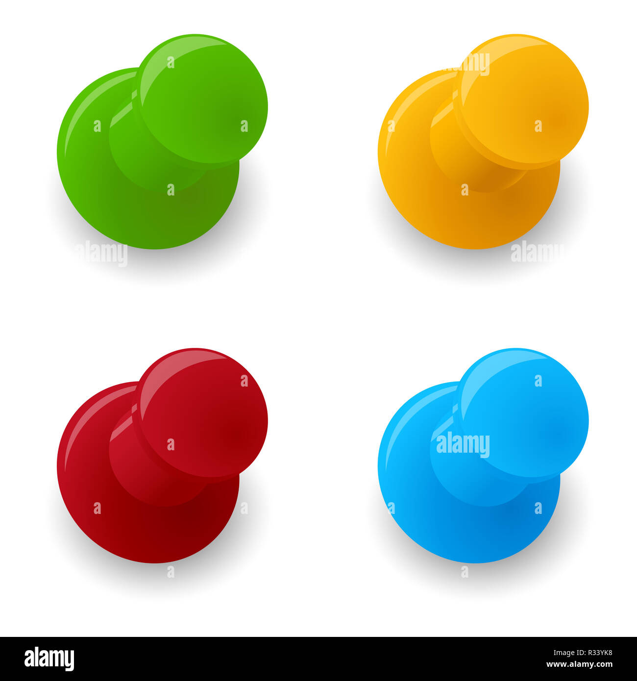 pin collection 4 colors Stock Photo - Alamy