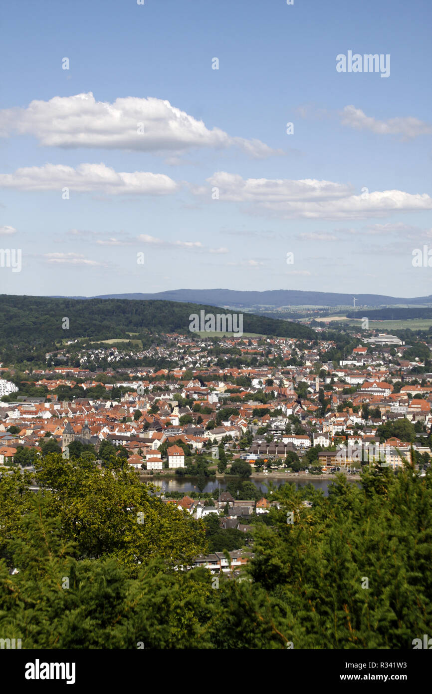 view of hameln from the klÃ¼t Stock Photo