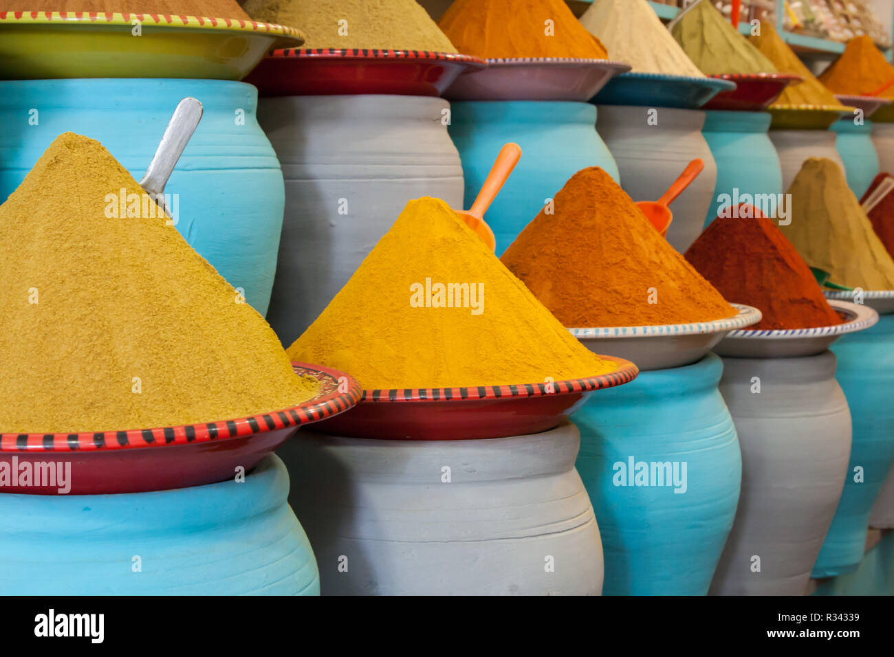 spices at the market in marrakech,morocco Stock Photo