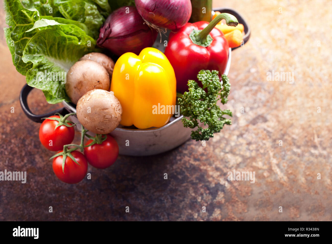 healthy vegetarian ingredients - vegetables Stock Photo