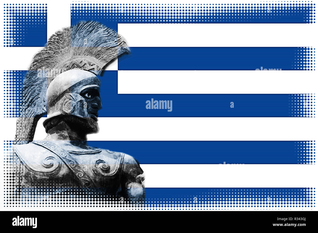 Flag Greece Leonidas Stock Photo Alamy