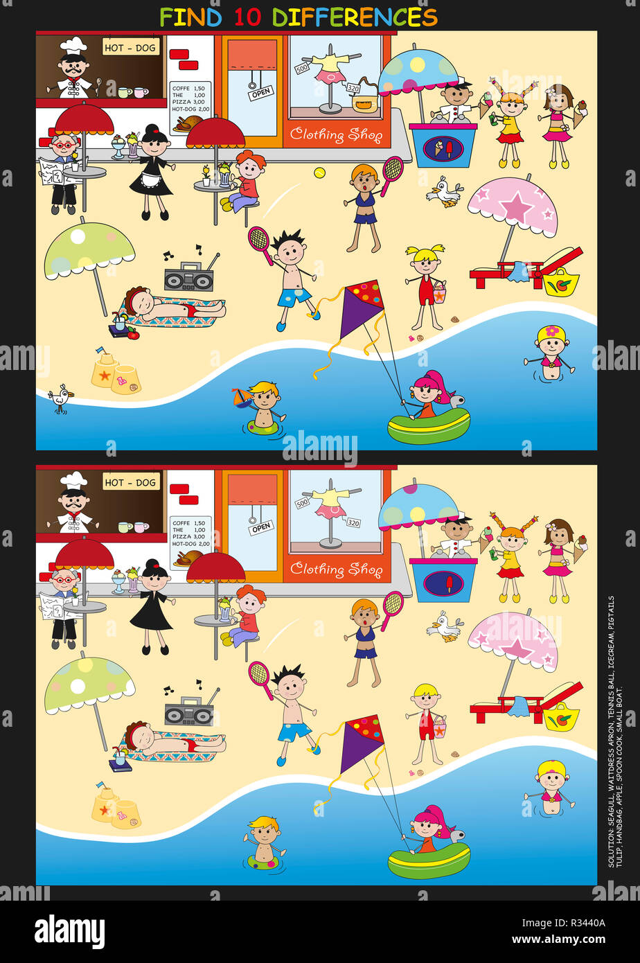 Game children find ten differences hi-res stock photography and images ...