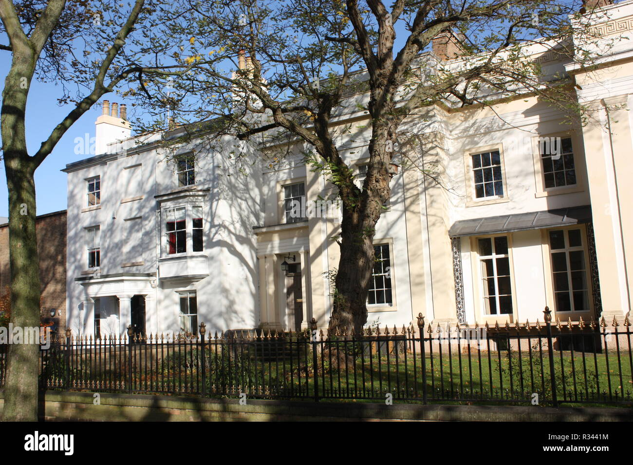 Houses and buildings on New Walk in Leicester Stock Photo Alamy