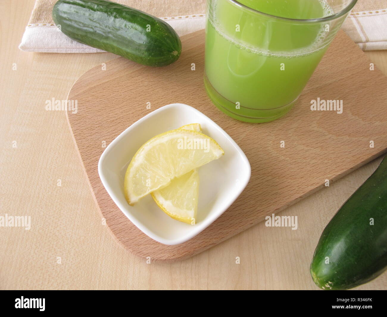 cucumber juice with lemon Stock Photo Alamy