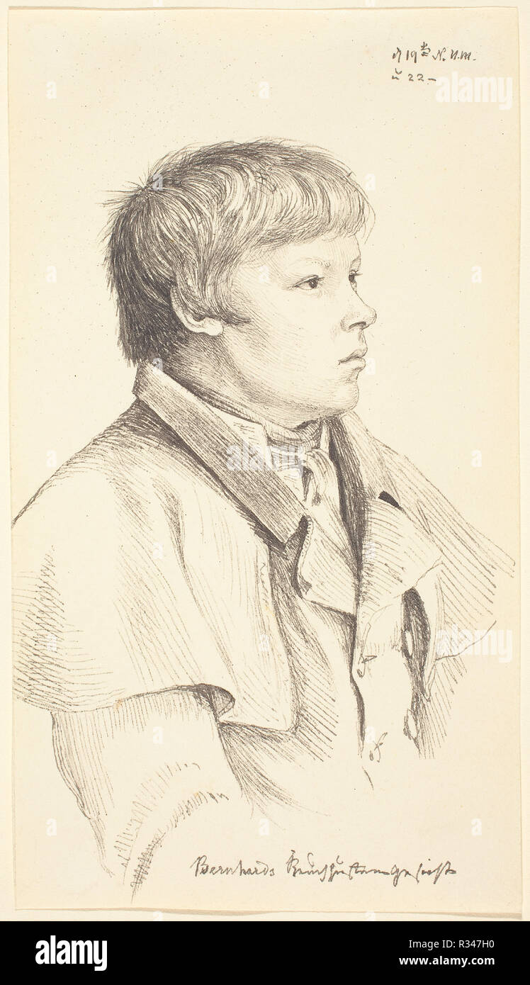 Bernhard's Whooping Cough Face. Dimensions: sheet: 16.1 x 9.1 cm (6 5/16 x 3 9/16 in.). Medium: pen and gray ink on wove paper. Museum: National Gallery of Art, Washington DC. Author: Gerhard Wilhelm von Reutern. Stock Photo