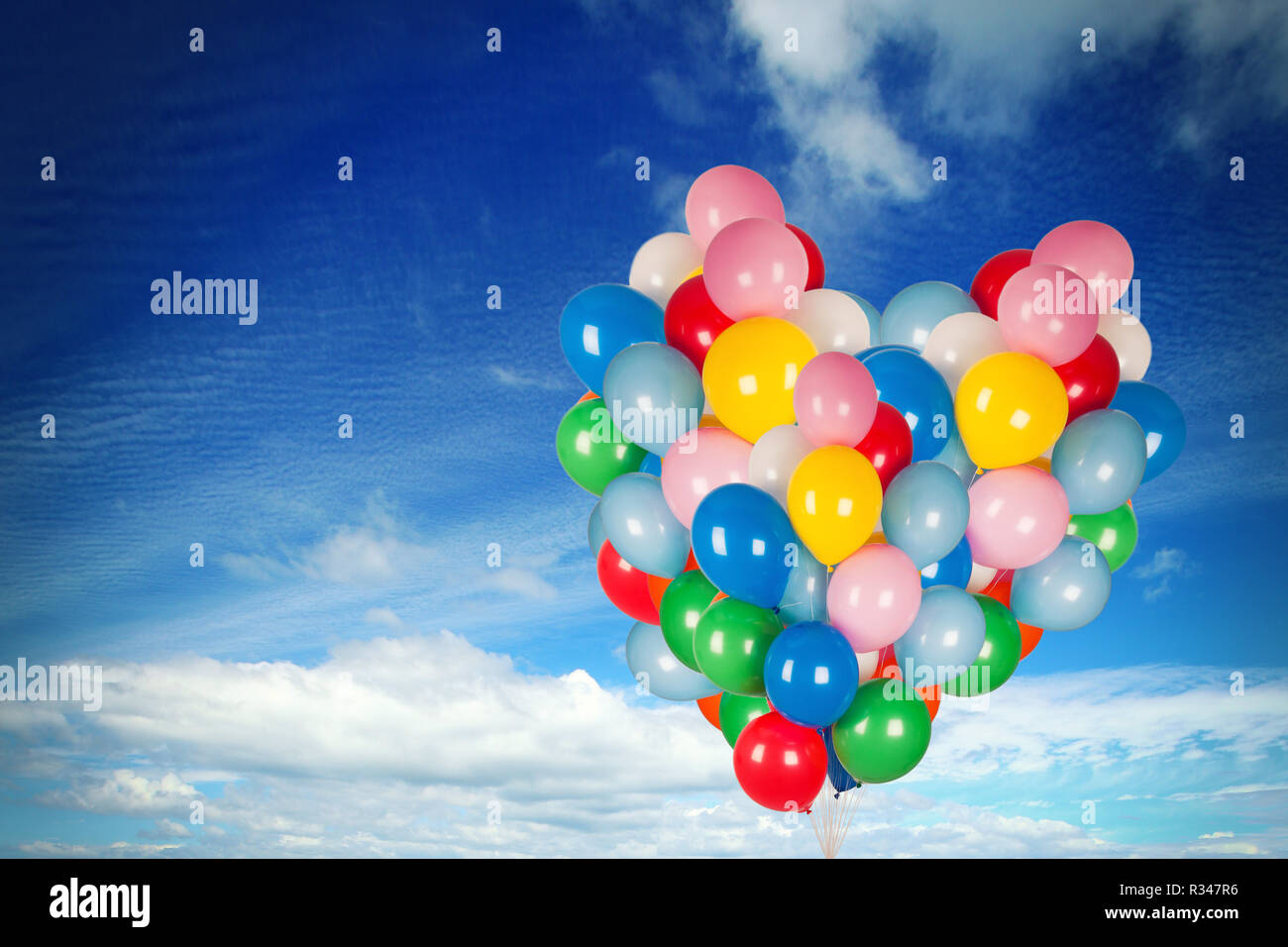 colorful balloons in the sky Stock Photo
