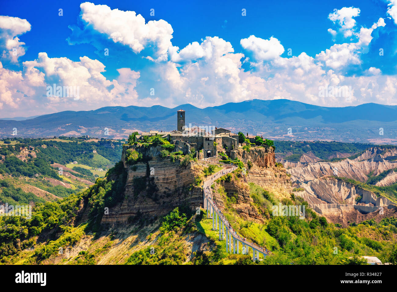 Civita di Bagnoregio, Viterbo, Latium, Italy, August 18, 2018 View of the medieval city Stock Civita di Bagnoregio, Viterbo, Latium, Italy, August 18, 2018 View of the medieval city Stock