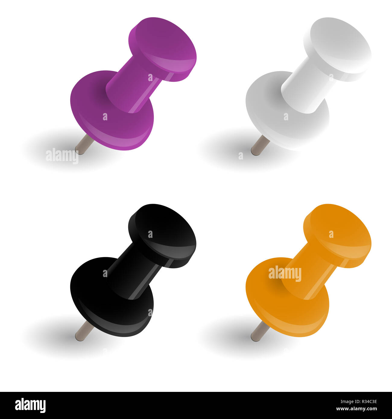 collection pins 4 colors Stock Photo Alamy