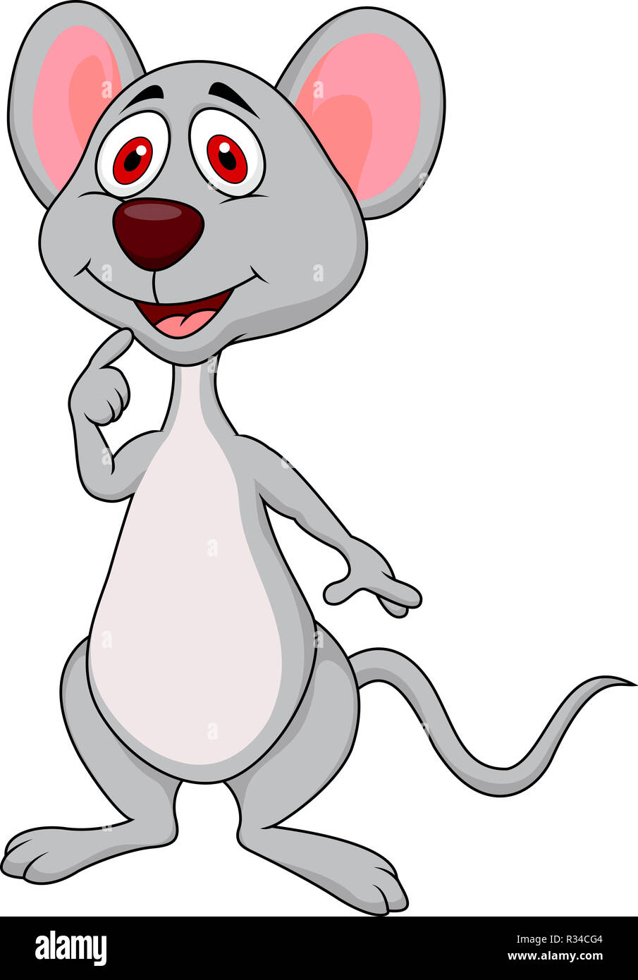 Happy Cartoon Rat Standing Smiling High Resolution Stock Photography