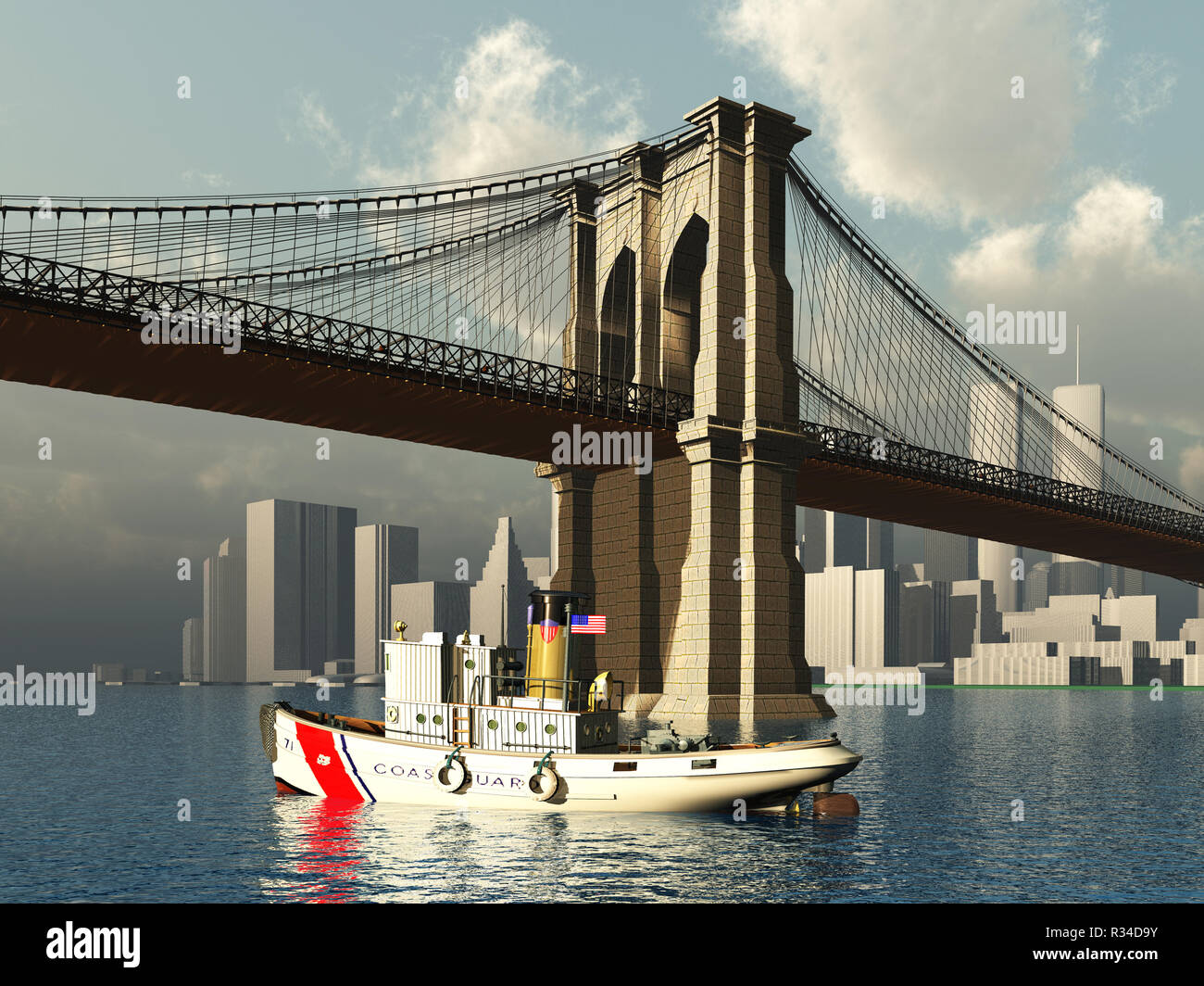 3d new york bridge hi-res stock photography and images - Alamy