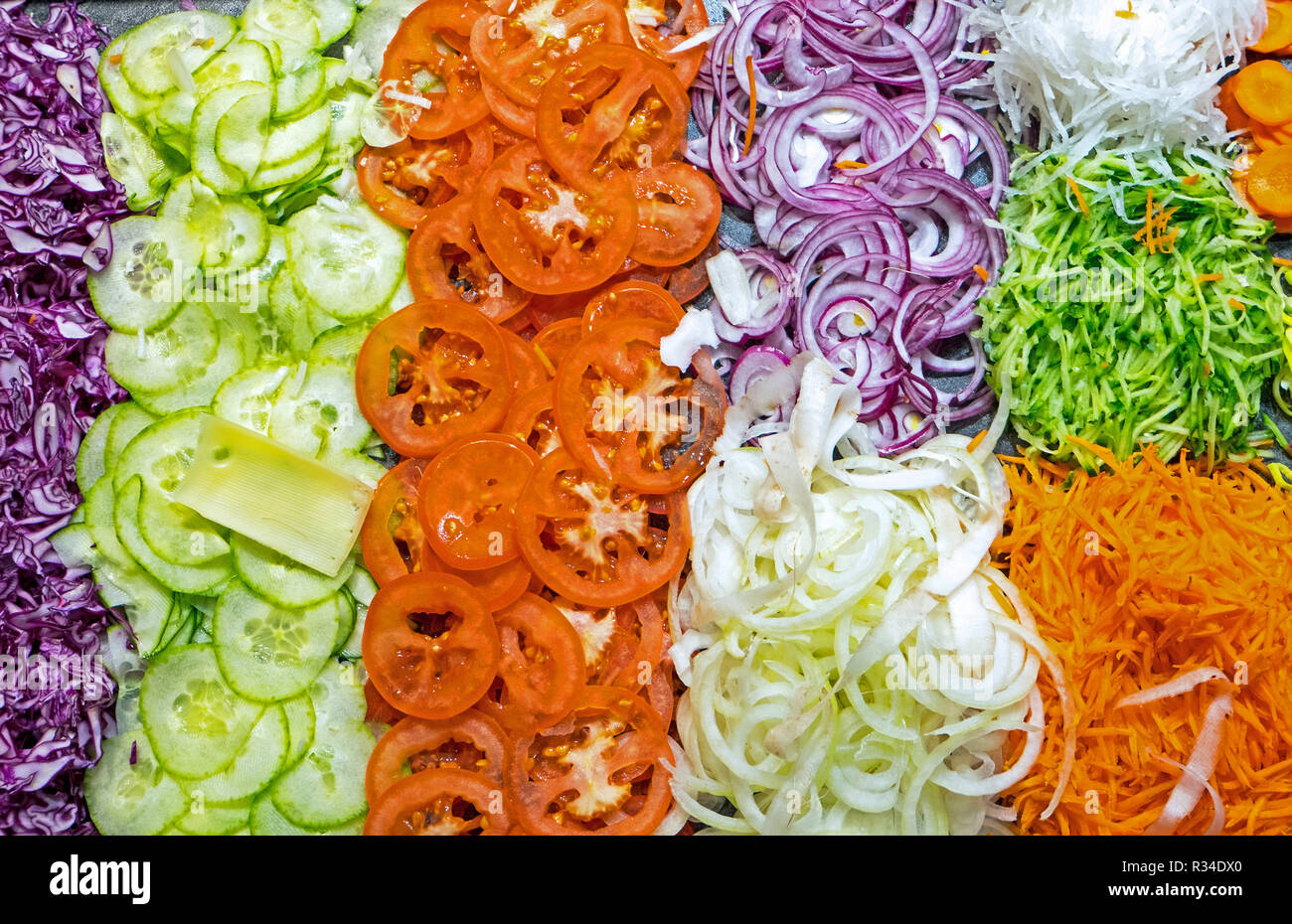 colourful salad buffet in a restaurant Stock Photo