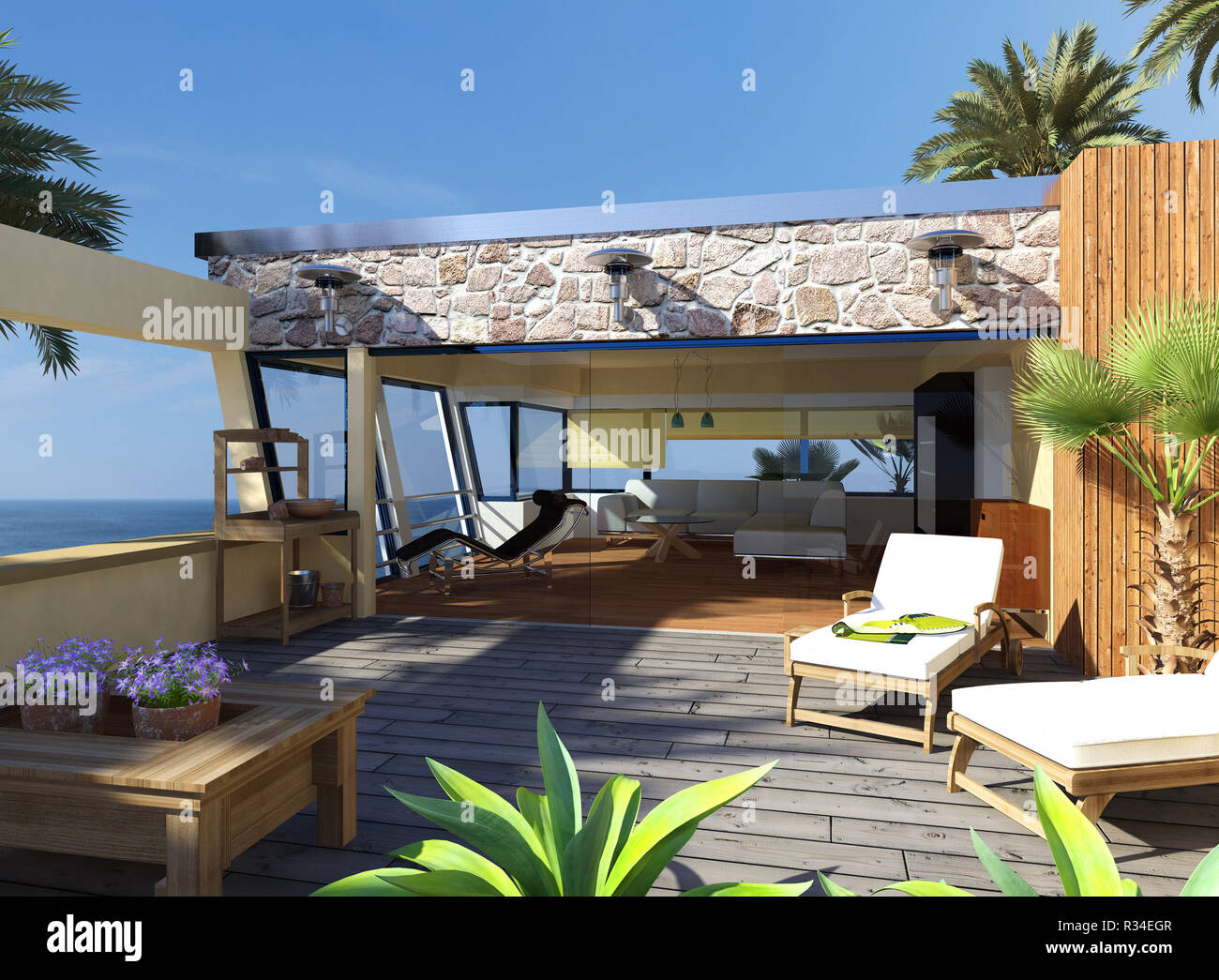 Picture of Penthouse apartment interior garden hi-res stock photography and images ...