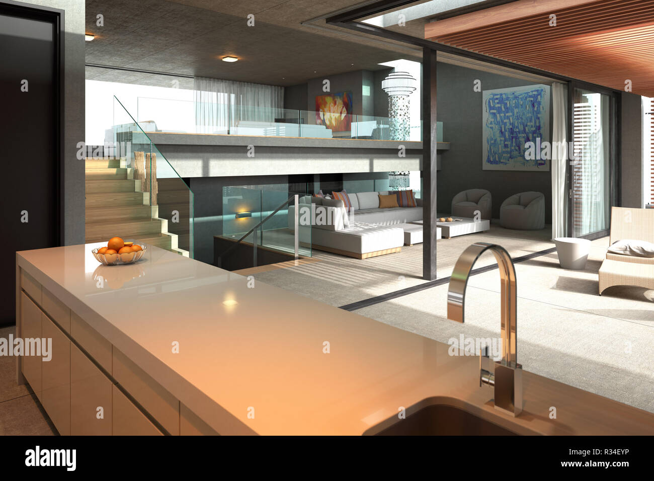 Penthouse interior garden hi-res stock photography and images - Alamy - Penthouse Living With Garden
