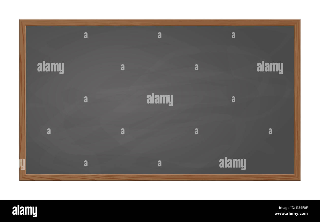 blackboard slate gray with wooden frame Stock Photo