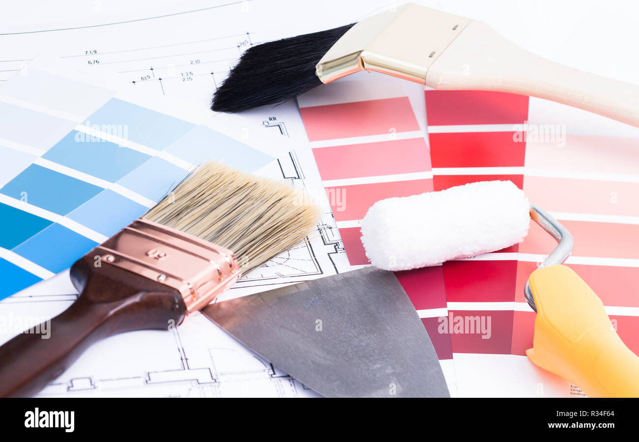 brushes paint rollers Stock Photo Alamy