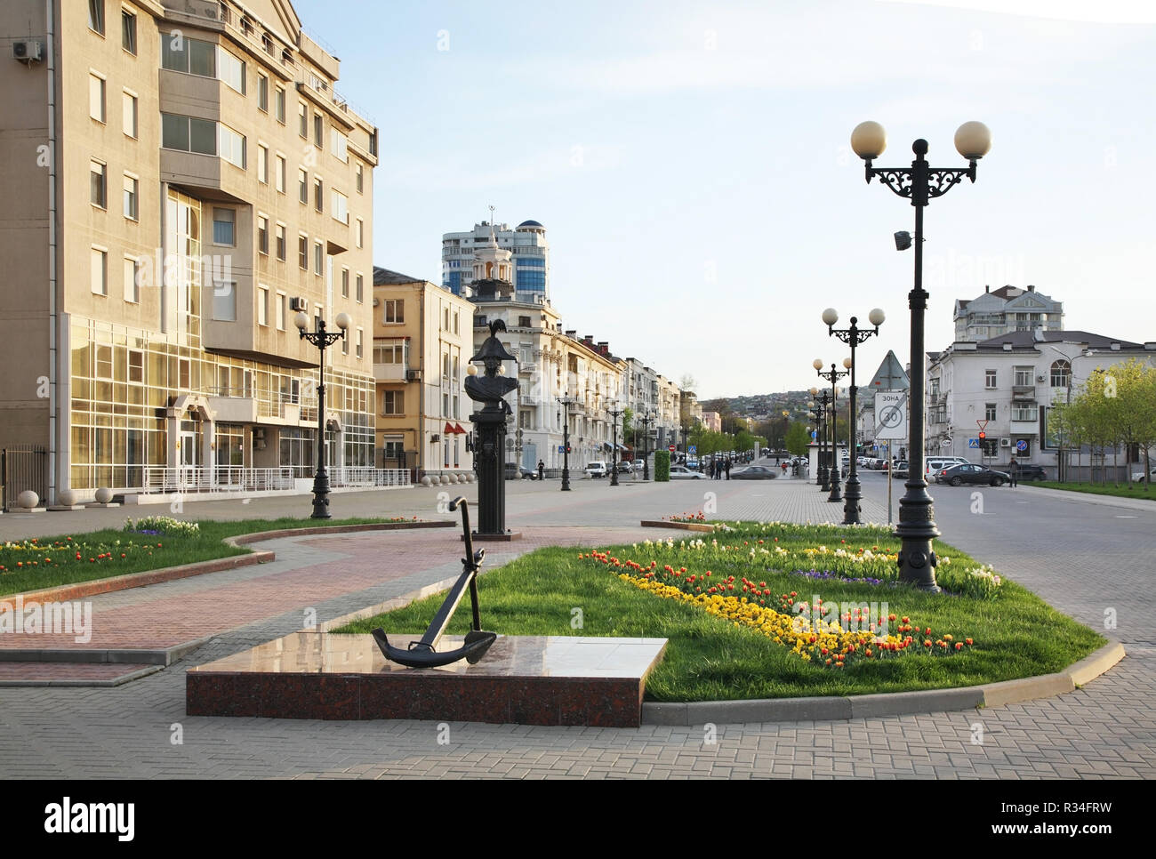 Street of Novorossiysk Republic in Novorossiysk. Krasnodar region. Russia Stock Photo