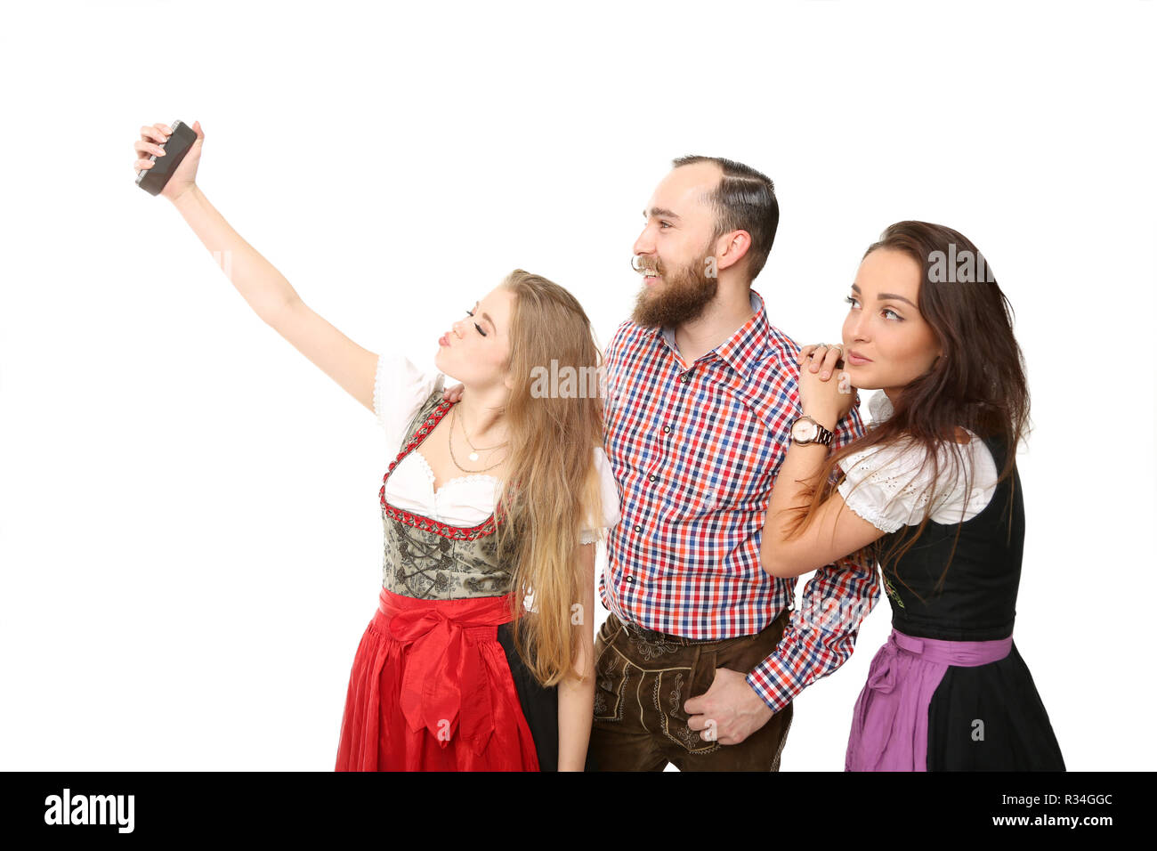 bavarian group at selfie Stock Photo