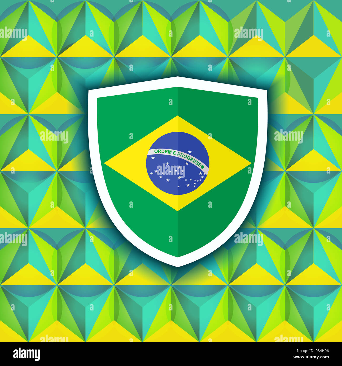 Abstract polygon background brazil flag hi-res stock photography and ...