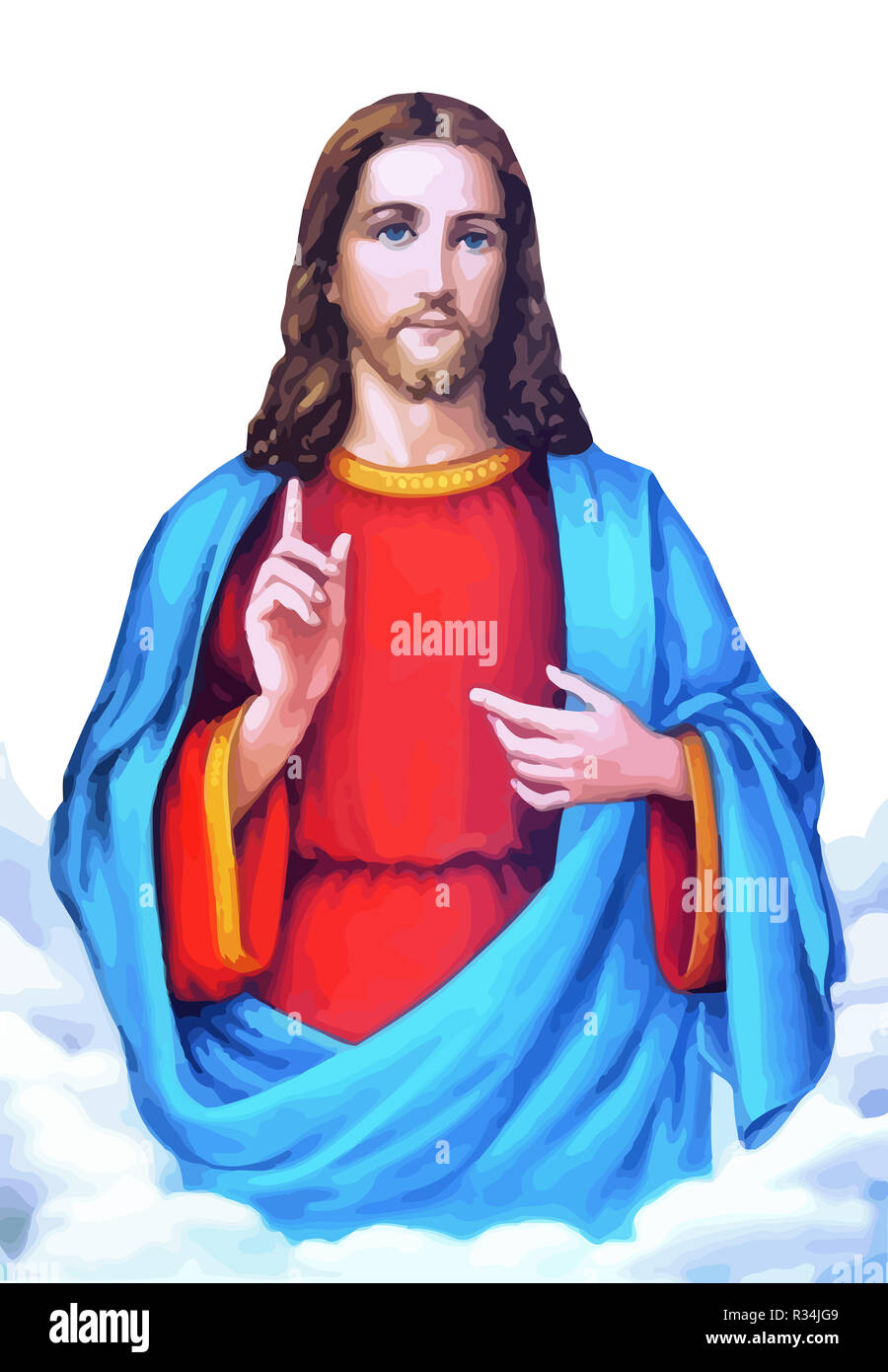 Jesus Christ Sacred Love Peace Faith Holy Heaven Spirit Illustration Stock Photo Alamy