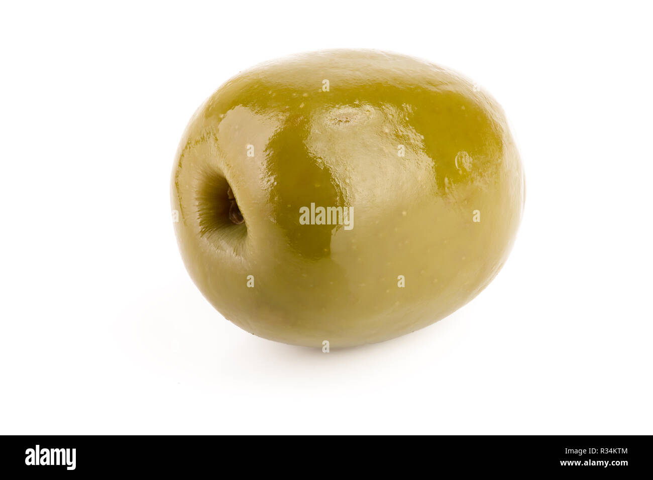 Green olive isolated on a white background Stock Photo
