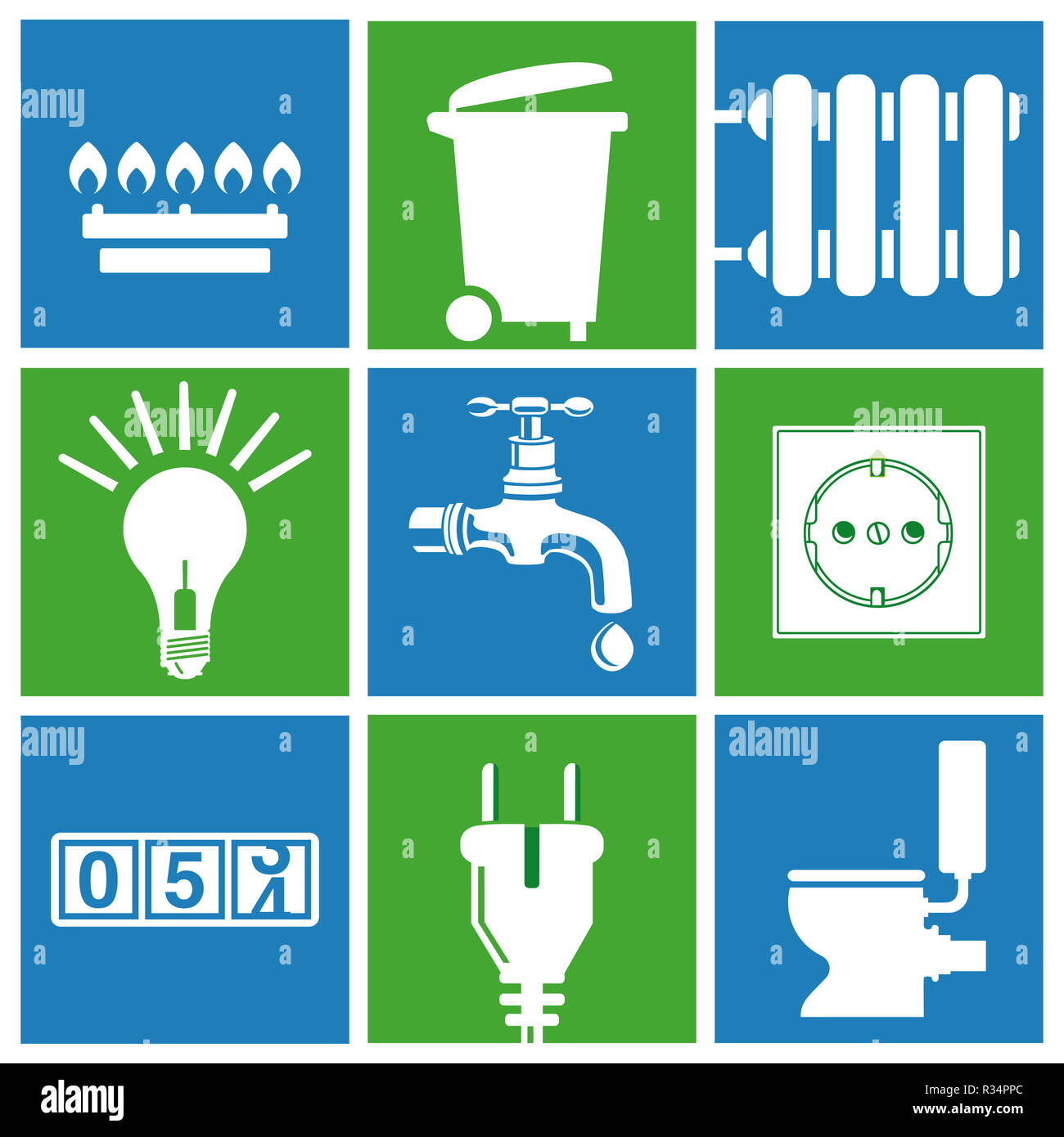 water,electricity,gas,utilities,household waste Stock Photo Alamy