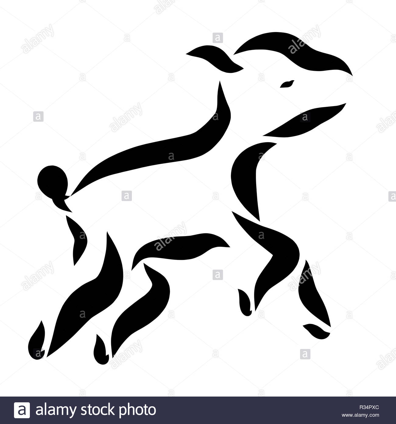 running sheep silhouette